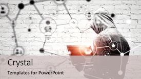  Presentation with privacy - Slide deck with network security and privacy crime background and a light gray colored foreground