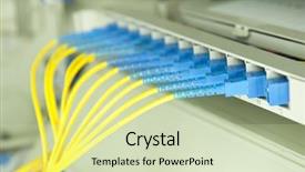  Presentation with network cabling - PPT layouts having network server room routers background and a  colored foreground