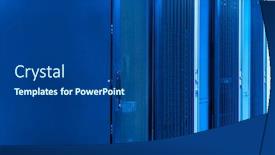  Presentation with server - Slide set enhanced with network-server-room-with-racks background and a ocean colored foreground