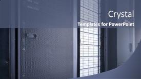  Presentation with server room - Colorful PPT layouts enhanced with network-server-room-with-racks backdrop and a ocean colored foreground
