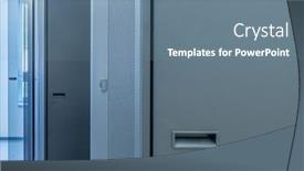  Presentation with server room - PPT theme with network-server-room-with-racks background and a seafoam green colored foreground