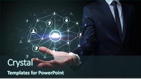  Presentation with networking - Beautiful PPT layouts featuring network sites - businessman holding networking connection concept backdrop and a tawny brown colored foreground