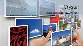  Presentation with network - Amazing theme having network slides - female hands with images backdrop and a light blue colored foreground