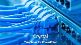  Presentation with data center - Theme enhanced with network switch and ethernet cables background and a teal colored foreground