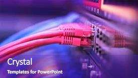  Presentation with data center - Colorful PPT layouts enhanced with network switch and ethernet cables backdrop and a royal blue colored foreground