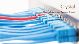  Presentation with data center - PPT layouts with network switch and ethernet cables background and a sky blue colored foreground