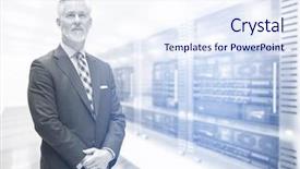  Presentation with network engineering - Slide set featuring network system engineering - portrait of senior businessman background and a sky blue colored foreground