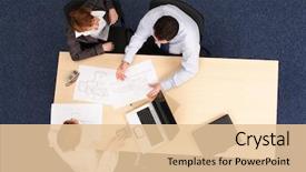  Presentation with debate - PPT theme consisting of network team building - group of business people debate background and a  colored foreground