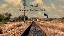  Presentation with train bridge - Slide set with network-train-signal-lit-red background and a coral colored foreground