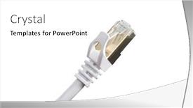  Presentation with network cable - PPT theme consisting of network-utp-cable-connector-isolated background and a  colored foreground