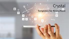  Presentation with mobile network - Theme enhanced with network with his mobile phone background and a light gray colored foreground