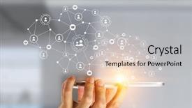 Presentation with mobile network - Amazing PPT theme having network with his mobile phone backdrop and a light gray colored foreground