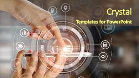  Presentation with mobile network - Colorful slide deck enhanced with network with his mobile phone backdrop and a  colored foreground
