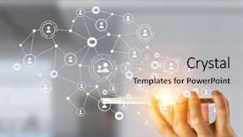  Presentation with mobile network - Colorful presentation enhanced with network with his mobile phone backdrop and a light gray colored foreground
