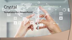  Presentation with mobile network - Cool new PPT layouts with network with his mobile phone backdrop and a  colored foreground