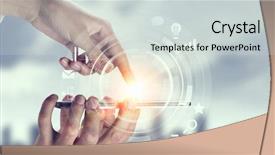  Presentation with mobile network - Beautiful theme featuring network with his mobile phone backdrop and a  colored foreground