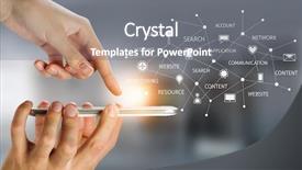  Presentation with mobile network - PPT layouts enhanced with network with his mobile phone background and a gray colored foreground