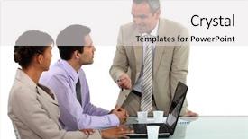  Presentation with coffee - Slide set enhanced with network workgroup - office colleagues drinking coffee background and a light gray colored foreground