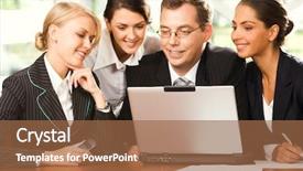  Presentation with four wheeler - Theme consisting of network workgroup - portrait of four businesspeople sitting background and a tawny brown colored foreground