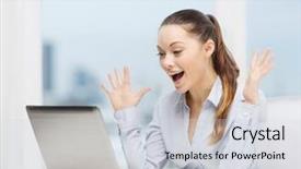  Presentation with business networking - PPT theme featuring free social networking - business and office concept background and a light gray colored foreground