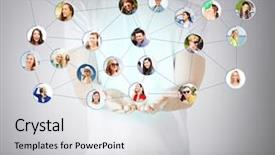  Presentation with networking - Amazing PPT theme having networking and communication concept - closeup backdrop and a light gray colored foreground