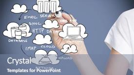  Presentation with doodle - Slide set having composite image of businesswoman writing background and a seafoam green colored foreground