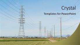  Presentation with disaster - PPT layouts with networking disaster - power tower with blue sky background and a light blue colored foreground