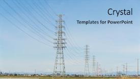  Presentation with disaster - Colorful PPT theme enhanced with networking disaster - power tower backdrop and a  colored foreground