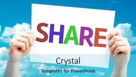  Presentation with networking - PPT theme featuring networking event - share card with sky background background and a  colored foreground