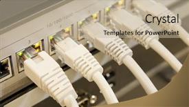  Presentation with isp network cables closeup - Beautiful theme featuring networking internet telecommunication - network cables rj45 connected backdrop and a  colored foreground