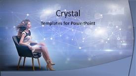  Presentation with network - Beautiful presentation featuring networking model - elegant woman sitting backdrop and a  colored foreground