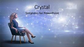  Presentation with network - Slide set with networking model - elegant woman sitting background and a  colored foreground