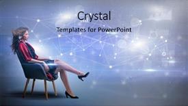  Presentation with network - PPT theme consisting of networking model - elegant woman sitting background and a  colored foreground