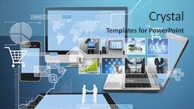  Presentation with structure - Beautiful PPT theme featuring networking technologies - magic technology with social network backdrop and a light blue colored foreground