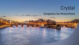  Presentation with paris france - Slide set with neuf in central paris france background and a teal colored foreground