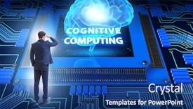  Presentation with cognitive - Presentation consisting of neuron system - cognitive computing concept as future background and a  colored foreground