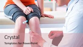  Presentation with neurology - Amazing PPT layouts having neurology examination - doctor neurologist examining female patient backdrop and a coral colored foreground