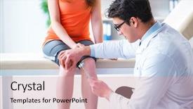  Presentation with metabolic doctor examining - Slide deck featuring neurology examination - doctor neurologist examining female patient background and a  colored foreground