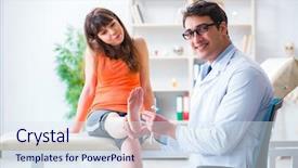  Presentation with doctor examining a newborn baby - Cool new slide set with neurology examination - doctor neurologist examining female patient backdrop and a sky blue colored foreground