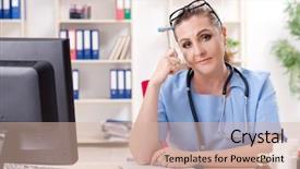  Presentation with clinic - Presentation consisting of neurology examination - female doctor neurologist working background and a  colored foreground