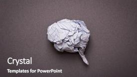  Presentation with brain cell - Presentation theme consisting of neuron cell - medical background crumpled paper brain background and a dark gray colored foreground