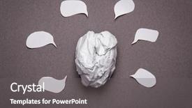  Presentation with brain cell - Beautiful presentation theme featuring neuron cell - medical background crumpled paper brain backdrop and a gray colored foreground