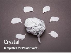  Presentation with brain - Presentation with neuron cell - medical background crumpled paper brain background and a gray colored foreground
