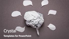  Presentation with medical brain - Presentation with neuron cell - medical background crumpled paper brain background and a gray colored foreground