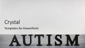  Presentation with autism - Amazing presentation theme having neuropsychology - autism word on light background backdrop and a light gray colored foreground
