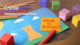  Presentation with childish - Audience pleasing theme consisting of neuropsychology - childish applique and sticky note backdrop and a coral colored foreground