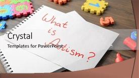  Presentation with autism puzzle - Beautiful slides featuring neuropsychology - colorful number puzzle and paper backdrop and a sky blue colored foreground