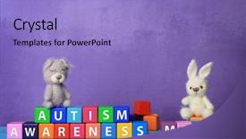  Presentation with autism - Colorful slide deck enhanced with neuropsychology - cubes with text autism spectrum backdrop and a light blue colored foreground
