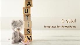  Presentation with autism - Cool new presentation theme with neuropsychology - cubes with word autism backdrop and a lemonade colored foreground