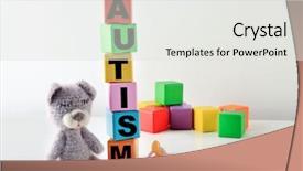  Presentation with autism - Theme consisting of neuropsychology - cubes with word autism background and a light gray colored foreground